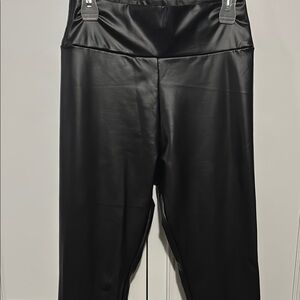Sleek Black Faux Leather Leggings
